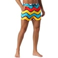 thumbnail image 5 of INSPIRE CHIC Mens Summer Colorful Geometric Patterns Drawstring Elastic Waist Board Shorts 32 Blue Yellow, 5 of 6