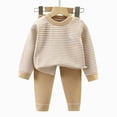 thumbnail image 5 of NOLDARES Toddler Baby Boy Fall Winter Clothes Contrast Color Long Sleeve Pockets Sweatshirt Pants Set Cute 2Pcs Outfit Set Size:12-18 M,Khaki, 5 of 5