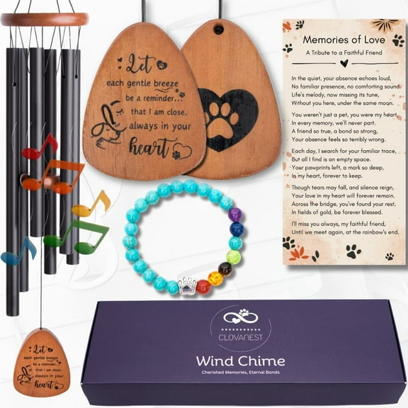 Dog Memorial Gifts for Loss of Dog, Pet Memorial Wind Chime, Loss of Dog Sympathy Gift, Rainbow Bridge, Pet Memorial Gifts for Dogs, Remembrance, Bereavement Memory Gifts Dogs