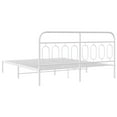 thumbnail image 6 of vidaXL Metal Bed Frame without Mattress with Headboard White 76"x79.9", 6 of 7