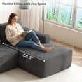 thumbnail image 7 of Yomsum Sturdy Frame L-Shaped Sectional Sofa, Anti-Scratch Wear Resistant Corduroy Couch, Spacious Chaise Sofa Suitable for Guest Room Studio Dormitory Gray, 7 of 7