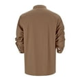 thumbnail image 6 of Mens Button Down Shirt Robes Big Shirts New Years Eve Shirt Men Soft T Long Sleeve Undershirt for Men Linen Clothes S T Shirts Casual Fitted Dress Sleeve Top Long Male Summer Solid Casual Brown XL, 6 of 8