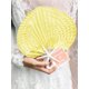 thumbnail image 5 of 1pc Natural Palm Leaf Woven Handmade Wedding Fan, Yellow Portable Hand-Cranked Fan, Detachable Handmade Raffia Fan, Wedding Gift Fan, 5 of 5