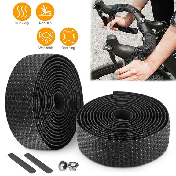 IC ICLOVER 2 Pcs Bicycle Handlebar Tape Superior Grip Road Bike Cycling Handle Bar Wrap Tapes with Bar Plugs