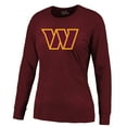thumbnail image 2 of Women's Majestic Threads Jayden Daniels Burgundy Washington Commanders Player Name & Number Long Sleeve T-Shirt, 2 of 3