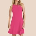 thumbnail image 4 of Up to 30% off Black Dresses for Women, Woman Fashion Comfortable Summer Solid Color Sleeveless Round-Neck Dress(Hot Pink,XXL), 4 of 8