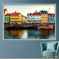 thumbnail image 6 of Denmark Nyhavn View, Canvas Printed Canvas, Wall Art, Large Canvas, Copenhagen Canvas Print, Copenhagen Landscape Poster, Cityscape Canvas, Canvas Wall Decor - Natural Framed, 6 of 9