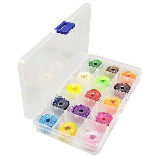 15PCS Fly Tying Material Crystal Flash Tinsel Chenille Line Thread Cactus Yarn