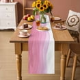 thumbnail image 2 of Ombre Waves Table Runner 120 Inches Long Farmhouse Dress Scarves, Abstract Art Gradient Pink Modern Dining Tablerunner for Coffee Table/Kitchen Island/Party Décor, 13" x 120", 2 of 8