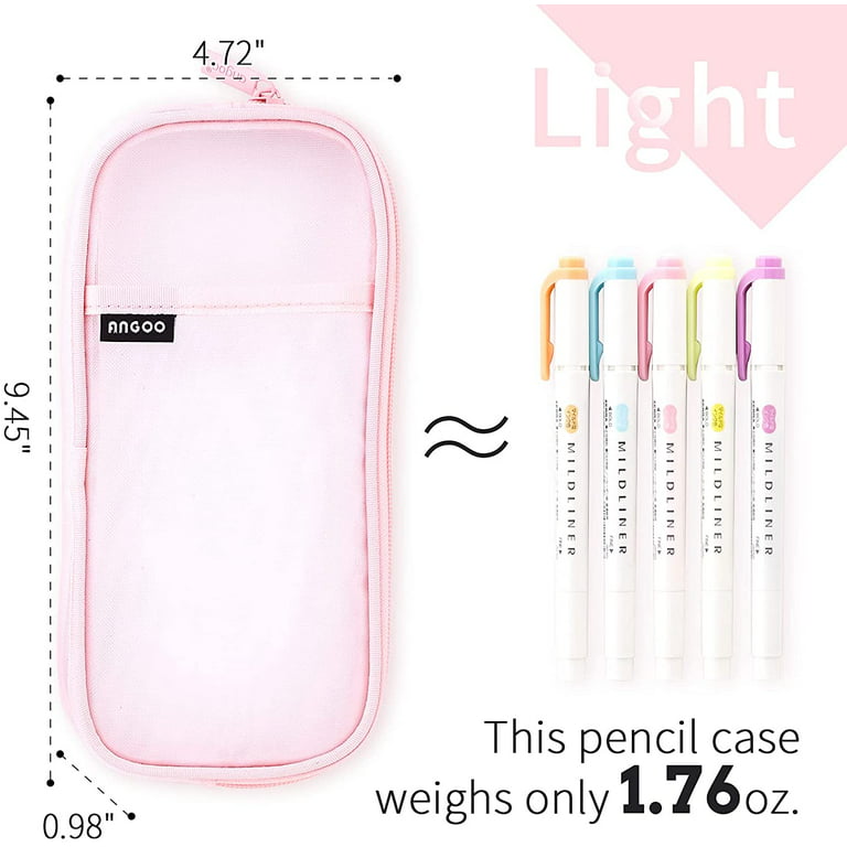 Heldig Pencil Case Medium Capacity Color Pencil Bag Cute Pencil Pouch with  Zippers Stationery Organizer Storage Office School Gift for College Student  Teen Girl Women Adult -PinkB 