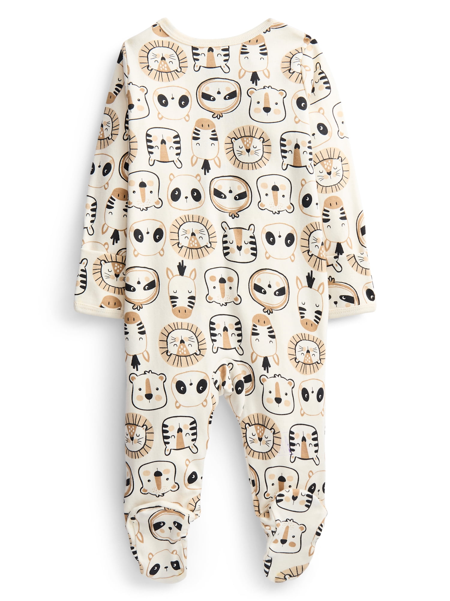 Wonder Nation Organic Cotton Baby Unisex Zip Front Footed Sleep N Play Pajamas, Sizes Preemie-6/9 Months