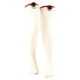 thumbnail image 2 of Chaussettes de Sol Chaudes pour Femmes en Molleton Corail Épaissi à Rayures Dessin Animé 2 Pcs Bas Bas Bas de compression Blanc, 2 of 3