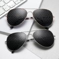 thumbnail image 2 of Retro Pinhole Sunglasses Small Holes Eyeglasses Eyesight Improver Glasses Unisex(2pcs), 2 of 4