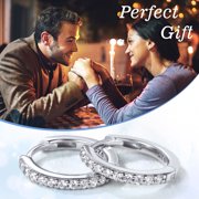 Silvora Sterling Silver Hoop Earrings for Women Cubic Zirconia Huggie Earring Jewelry Birthday Christmas Anniversary Mother's Day Gift, 6mm/8mm/10mm/12mm