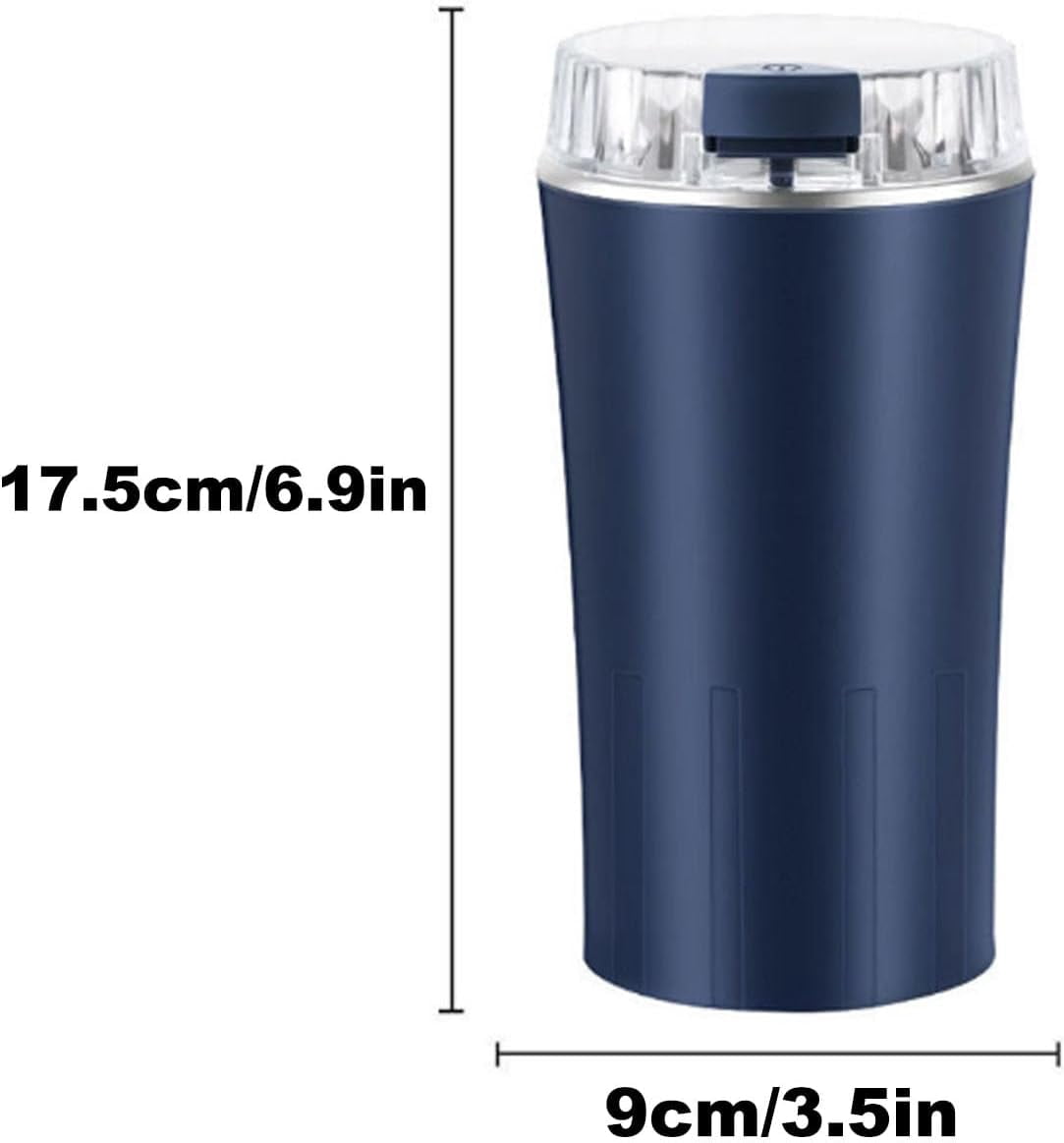 Household Superfine Grinder - Multi-grain Blending & Powdering Machine, Coffee Spice Grinder with 304 Stainless Steel Blades, One-Touch Portable Grinder for Bean Spices Herb and Tea (Blue)