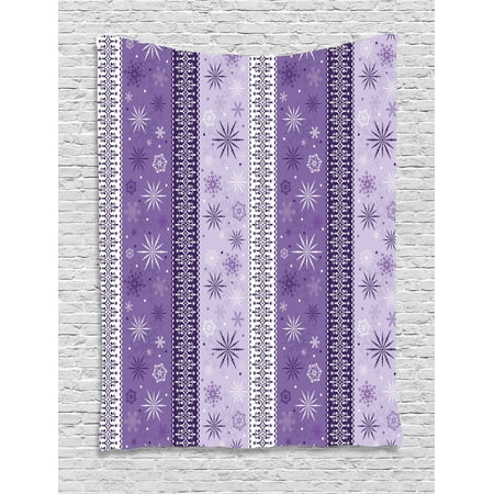 Ethnic Tapestry Arabesque Scroll Western Christmas Snowflakes Middle Eastern Noel Print Wall Hanging For Bedroom Living Room Dorm Decor Lavender