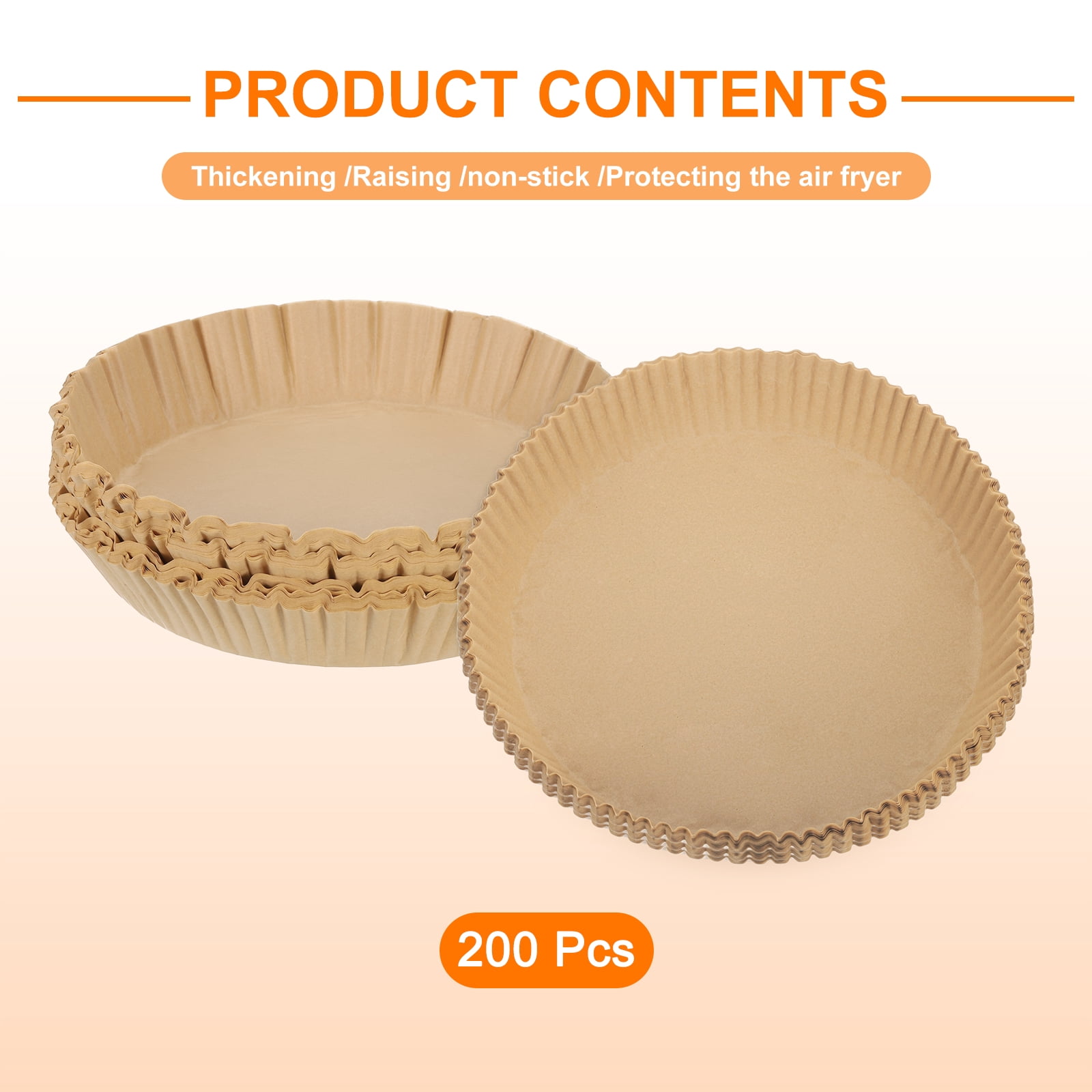 Uxcell 50pcs Silicone Oil Air Fryer Liner 7.87" Circle Disposable Non-stick Air Fryer Paper Liners for Microwaves Ovens Steaming Baking Roasting Frying Portable Cooking Devices, Natural