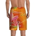 thumbnail image 3 of Fotbe Orange Flower Psychedelic Pajama Shorts for Men, Men's Pajama Bottoms, Sleepwear,Short Pajama Pants-X-Large, 3 of 9