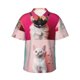 thumbnail image 1 of Balery Colorful Dog Cat Collage Camisas hawaianas de manga corta para hombre, camisas playeras de corte holgado, camisas de vacaciones con botones,Small, 1 of 7