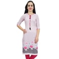 thumbnail image 1 of Bimba Kurti en Georgette Mousse Rose pour Femme Tenue d'Été Tunique Imprimée Kurta-10, 1 of 9