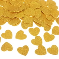 Uxcell 100Pcs Glitter Foam Stickers 1.8" Self-Adhesive Heart-Shape Stickers Gold