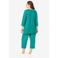 thumbnail image 2 of Woman Within Plus Size 2-Piece Striped French Terry Set, 2 of 4