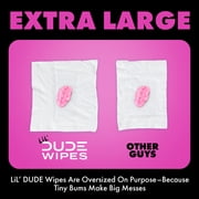 LiL DUDE Flushable Wipes, Extra Large Bubble Bum Wet Wipes, Bubble Gum Scent, 126 Count, 3 Pack