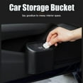 thumbnail image 3 of Hanging Car Trash Can Car Flip Top Trash Can Interior Trash Storage ABS Trash Can with Lid Trash Bin Can for Car Office Home, 3 of 10