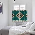 thumbnail image 4 of Green Southwestern Kitchen Curtains 72 Inch Length, Boho Ethnic Geometric Retro Grommet Top Bedroom Living Room Curtains, Light Filtering Cafe Curtain Drapes 2 Panels Set 104''x72'', 4 of 9