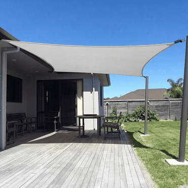 Size 9'x12' Light Grey Sun Shade Sail Rectangle UV Block Shade for Backyard Yard Patio Deck Garden.