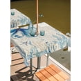thumbnail image 2 of Outdoor Tablecloths with Umbrella Hole & Zipper, Blue Octopus Coastal 54x54 Inch Square Tablecloths, Coral Summer Beach Nautical Ocean Beige Waterproof Table Cloth, Patio/Pool/Picnic Table Covers, 2 of 8