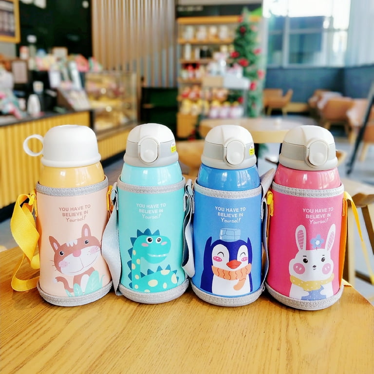 Thermos Bottle Mug Cartoon Cute Chaildren Girls Boy Bouncing Water Bottle  304 Stainless Steel Vacuum Flask Cup Thermos Cups