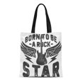 thumbnail image 1 of ASHLEIGH Canvas Tote Bag Guitar Rock Festival and Roll Sign Slogan Graphic Electric Durable Reusable Shopping Shoulder Grocery Bag, 1 of 1