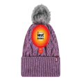 thumbnail image 2 of Porte-Chaleur - Bonnet à Pompons Côtelé pour Femmes avec Doublure en Polaire, 2 of 2