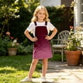 thumbnail image 2 of Curuila Toddler Girls Suspender Dress With Pocket Gradient Square Neck Sleeveless Summer Soft Comfortable Dresses Red1 Size 4-5 Years, 2 of 7