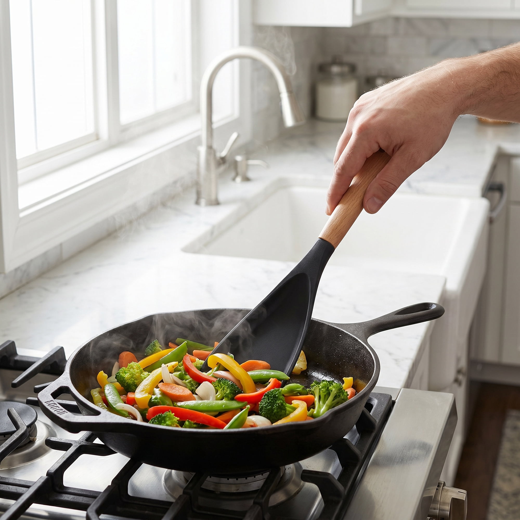 Unique Bargains Spatula Kitchen Heat-Resistant Cooking Utensil Black