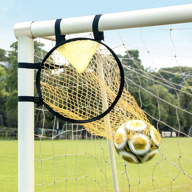 Minkissy Lightweight Nylon Soccer Goal Football Practice Net Yellow for Home and Backyard Use