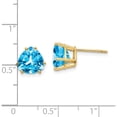 thumbnail image 4 of 14K Yellow Gold 8mm Trillion Blue Topaz Earrings (9 X 9) Made In United States xe96bt, 4 of 5