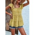 thumbnail image 6 of Parfaitlady Womens Summer Tunic Tops Casual Dressy Blouse Loose Fit Short Sleeve T Shirts Yellow S, 6 of 8