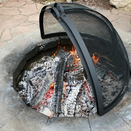 Sunnydaze Easy Opening Fire Pit Spark, Heavy Duty Fire Pit Spark Screen