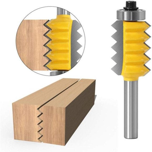 8mm Shank Raised Panel "V" Joint Bits Finger Joint Glue Milling Cutter for Wood Tenon Woodwork Cone Tenon Milling Tenoning Machine(8X19X54)