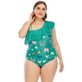 thumbnail image 1 of Traje de baño de un hombro de talla grande para mujer Bikini con volantes Ropa de playa Traje de baño Fridja  nalpqowj23809, 1 of 7