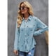 thumbnail image 5 of Blusa túnica de manga larga, camisa elegante con cuello en V, camisa con botones, camisa informal holgada de manga larga, 5 of 7