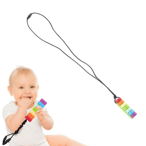 Collier pour Bébé, Pendentif Sensoriel à Mâcher en Silicone pour Garçons et Filles