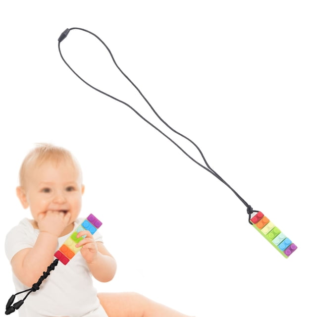 Collier pour Bébé, Pendentif Sensoriel à Mâcher en Silicone pour Garçons et Filles