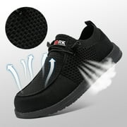 LARNMERN Steel Toe Shoes for Men Non-slip Loafer Shoe Comfortable Breathable Walking Sneakers