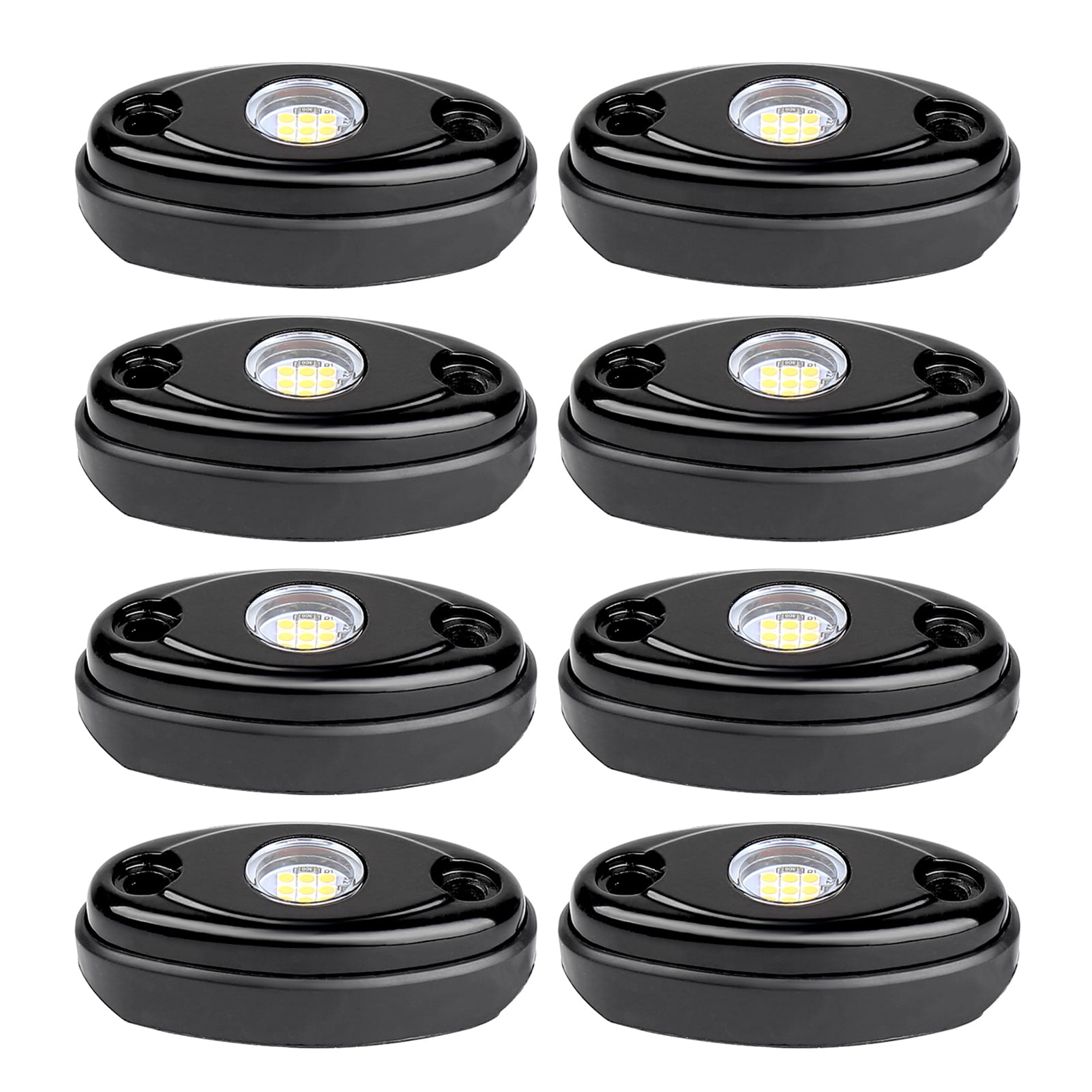 YAHHU 8 Packs LED Rock Lights for Trucks IP67 Waterproof Under Body Wheel Well Exterior Interior Glow Lamp for Car Pickups Motorcycle Boat Blue Chassis Ambient Lighting Kit