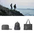 thumbnail image 4 of Packable Backpack Polyester Fiber Foldable Waterproof Lightweight Multifunctional Hiking Daypack for Camping Traveling Black, 4 of 8