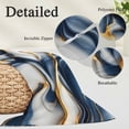 thumbnail image 6 of Navy Blue Marble Body Pillow Cover, Pillowcase Protectors with Zipper, Breathable Decorative Throw Pillow Case Cover, Gold Modern Art Pillow Shams for Couch Sofa 24x36Inch, 6 of 8
