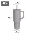 thumbnail image 2 of Elemental Commuter 40 oz Tumbler with Handle and Straw Lid | Travel Coffee Mug Spill Resistant | Insulated Cup Stainless Steel Tumblers for Water, Smoothies, Milkshake and More | Graphite, 2 of 7